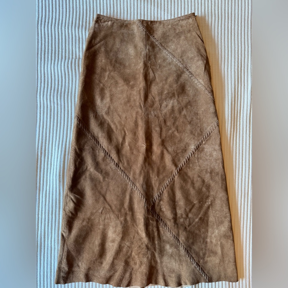 Vintage Wilsons Leather Tan Suede Skirt
